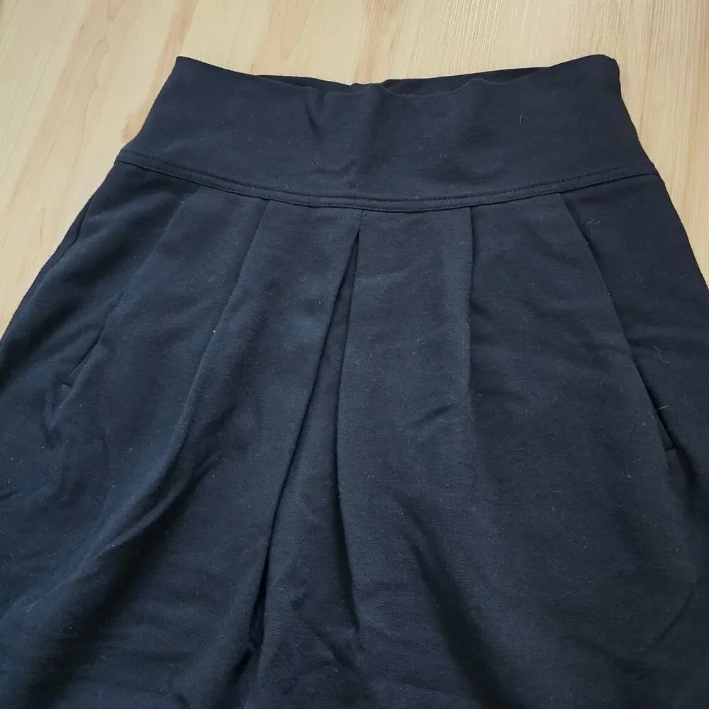 Theory Womens Figuero Craze Tulip Balloon Knit Pleated Skirt Black Size 8